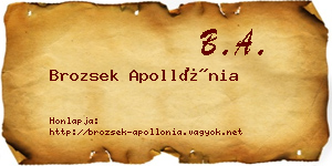 Brozsek Apollónia névjegykártya